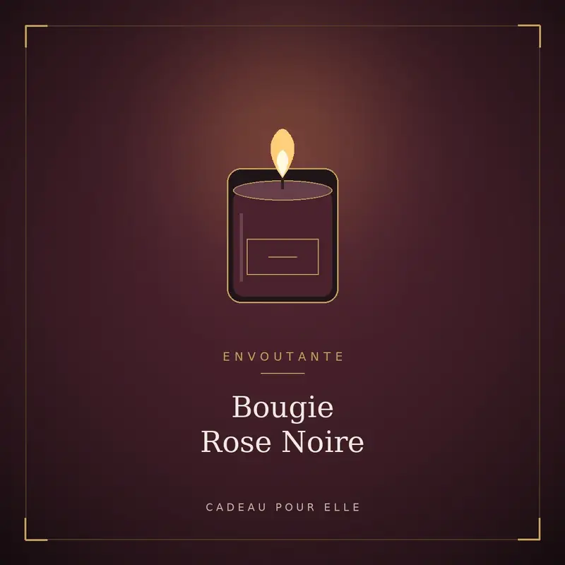 Bougie parfumée Rose Noire en cire de soja, verre noir mat, Cadeau Pour Elle